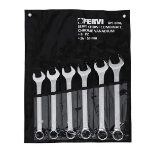 Serie chiavi combinate cromate, lucidate a specchio