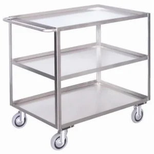 Carrello a 3 piani con bordo di contenimento in acciaio alimentare aisi 304 lamiera 15/10